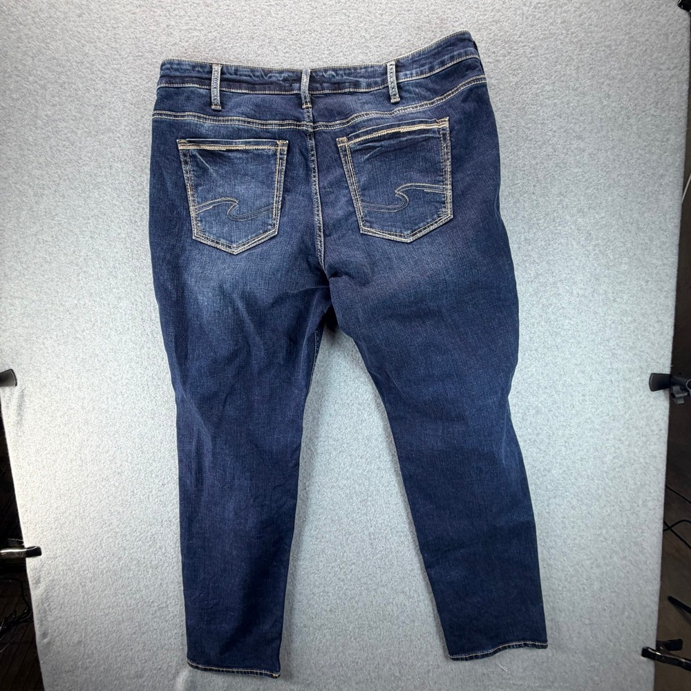 Silver Jeans Co Boyfriend Dark Wash Stretch Denim Jeans Womens Plus Size 20x29 - Picture 8 of 9